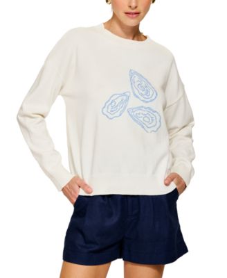 Line & Dot - Women's Oyster Motif Crewneck Sweater