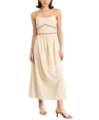 Line & Dot - Women's Aurelia Embroidered Cotton Sleeveless Maxi Dress