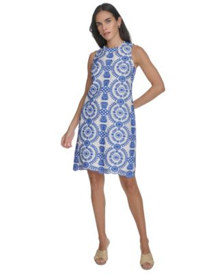 Jessica Howard - Petite Embroidered Sleeveless Dress