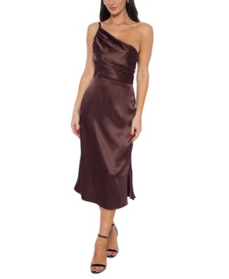 Jump - Women's Asymmetric-Neck One-Shoulder Satin Dress