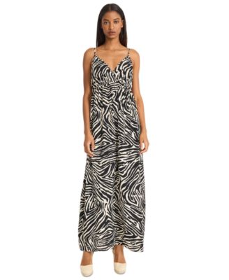 The Good Journey - Women's Printed Surplice-Neck Maxi Dress