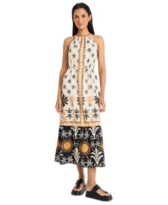 The Good Journey - Women's Printed Sleeveless Halter-Neck Maxi Dress