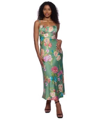 B Darlin - Women's Emma Satin Strappy-Back Midi Dress