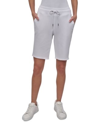DKNY - Women's Cotton Logo Pull-On 10" Bermuda Shorts