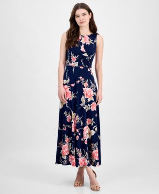 Sandra Darren - Women's Floral-Print Sleeveless Maxi Dress