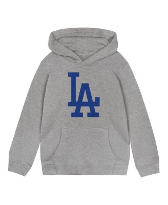 Outerstuff - Toddler Heather Gray Los Angeles Dodgers Primary Logo Fleece Pullover Hoodie