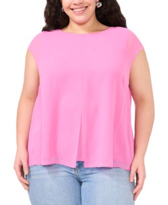Vince Camuto - Plus Size Cap-Sleeve Overlay Top