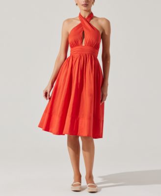 ASTR the Label - Women's Kalia Halter Keyhole Dress