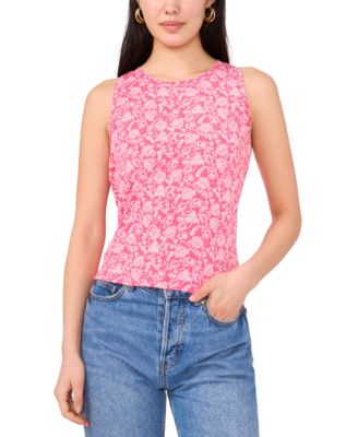 Vince Camuto - Women's Printed Keyhole-Back Tank Top