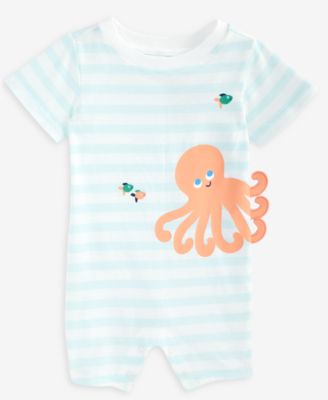 First Impressions - Baby Boys Octopus Graphic Striped Sunsuit