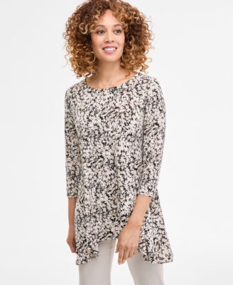 JM Collection - Women's Hannah Asymmetric-Hen Blouse