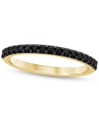 Macy's - Black Diamond Band Ring (1/4 ct. t.w.) in 14k Yellow Gold