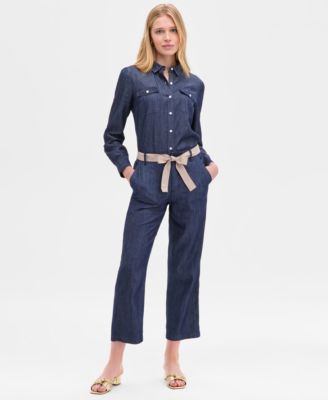 Tommy Hilfiger - Women's Belted Chambray Utility Pants