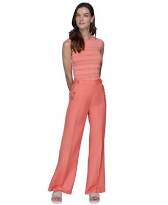 KARL LAGERFELD PARIS - Women's Linen-Blend Sailor Pants