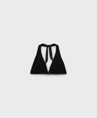 MANGO - Women's Decorative Ring Textured Bikini Top