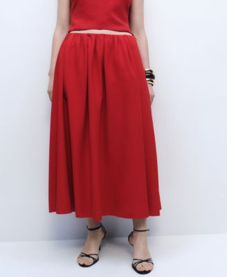 MANGO - Women's Gathered Waist Long Skirt