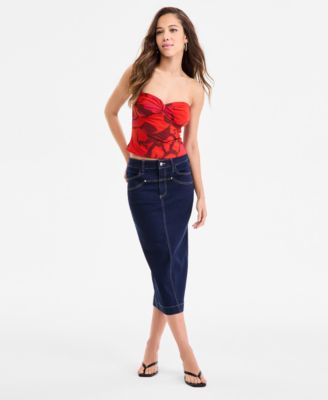 Bar III - Women's Denim Midi Skirt
