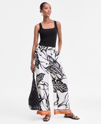 I.N.C. International Concepts - Petite Printed High Rise Wide-Leg Pants, Exclusively at Macy's