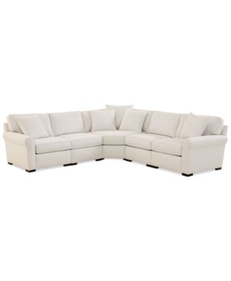 Jonathan Louis - Radley Roll Arm 115" 5-Pc. Fabric L Sectional with Wedge