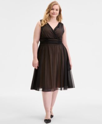 Connected - Plus Size Sleeveless Chiffon Midi Dress