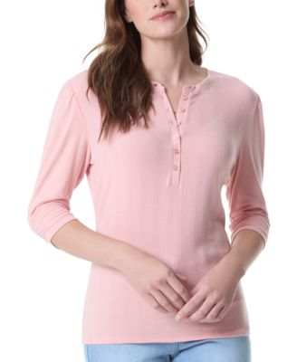 Gloria Vanderbilt - Women's 3/4-Sleeve Henley Top