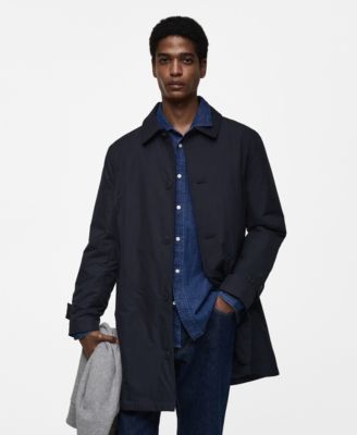 MANGO - Men's Quilted Water-Repellent Trench Coat