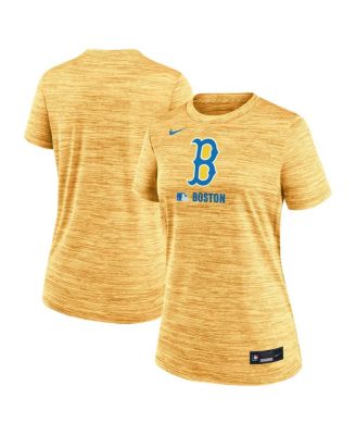 Nike - Women's Gold Boston Red Sox City Connect Authentic Collection Velocity Performance T-Shirt