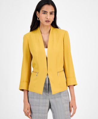 Kasper - Women's Crepe Open-Front 3/4-Sleeve Jacket