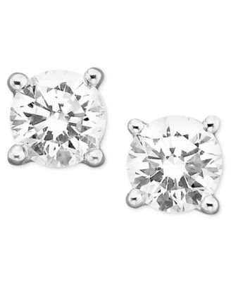 Macy's - Certified Colorless Diamond Stud Earrings in 18k White Gold (1/3 ct. t.w.)
