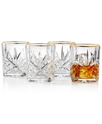 Godinger - Dublin Gold Double Old Fashioned Glasses, Set of 4
