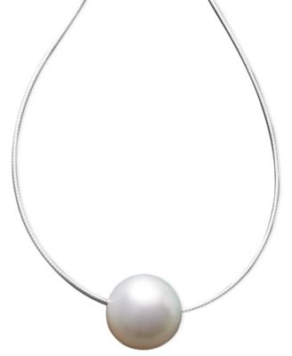 Macy's - Pearl Necklace, 14k White Gold Cultured South Sea Pearl Pendant (13mm)