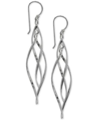 Giani Bernini - Pointed Twist Drop Earrings in Sterling Silver
