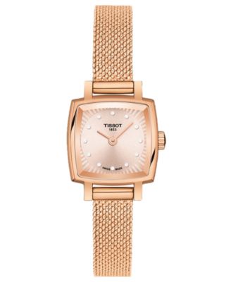 Tissot - Swiss T-Lady Lovely Diamond Accent Rose Gold Mesh Bracelet Watch 20mm