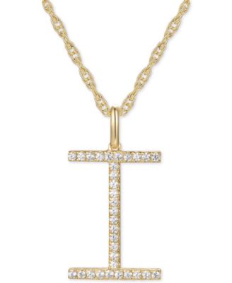 Macy's - Diamond Initial 18" Pendant Necklace (1/6-1/3 ct. t.w.) in 14k Gold