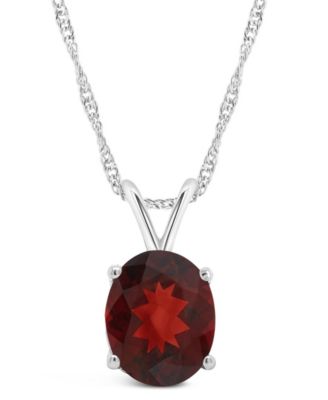 Macy's - Garnet (2-3/4 ct. t.w.) Pendant Necklace in Sterling Silver