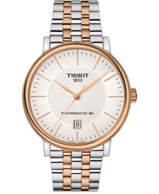 Tissot - Men's Swiss Automatic T-Classic Carson Powermatic 80 Two-Tone Stainless Steel Bracelet Watch 40mm