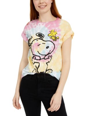 Peanuts - Juniors'  Snoopy Woodstock Printed Graphic T-Shirt