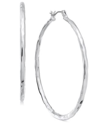 Style & Co - Gold-Tone Medium Hammered Hoop Earrings, 2"