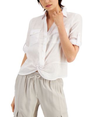 I.N.C. International Concepts - Petite Twist-Hem Shirt