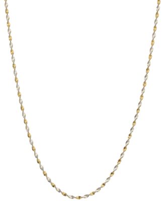 Macy's - Two-Tone Twist Link 18" Chain Necklace in Sterling Silver & 18k Gold-Plate