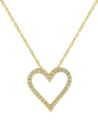 Macy's - Diamond Heart 18" Pendant Necklace (1/10 ct. t.w.)