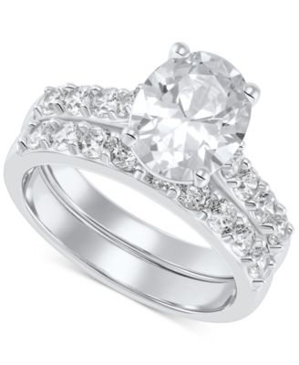 Arabella - 2-Pc. Set Cubic Zirconia Ring & Band in Sterling Silver