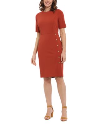 London Times - Women's Button-Trim Sheath Dress