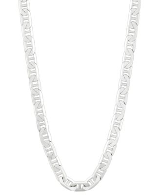 Italian Silver - Polished Mariner Link 22" Chain Necklace