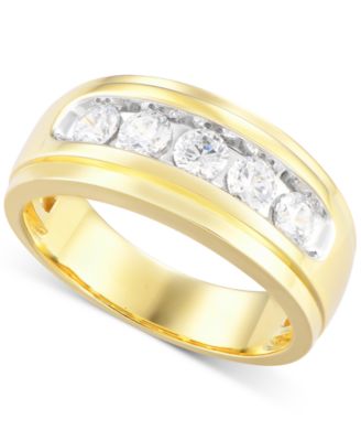 Macy's - Men's Diamond Channel-Set Band (1 ct. t.w.) in 10k Gold