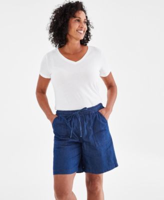 Style & Co - Women's Chambray Drawstring Pull-On Shorts