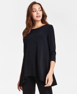 JM Collection - Women's Solid-Color 3/4-Sleeve Knit Top
