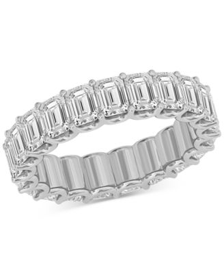 Macy's - Diamond Emerald-Cut Full Circle Eternity Band (5 ct. t.w.) in 14k Gold
