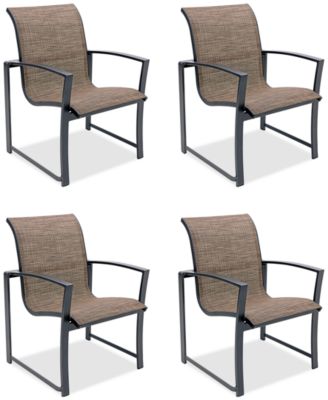 Agio - Wythburn Mix and Match Sleek Sling Outdoor Dining Chairs, Set of 4