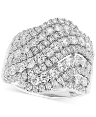 Macy's - Diamond Swirl Cluster Statement Ring (2 ct. t.w.) in 14k White Gold